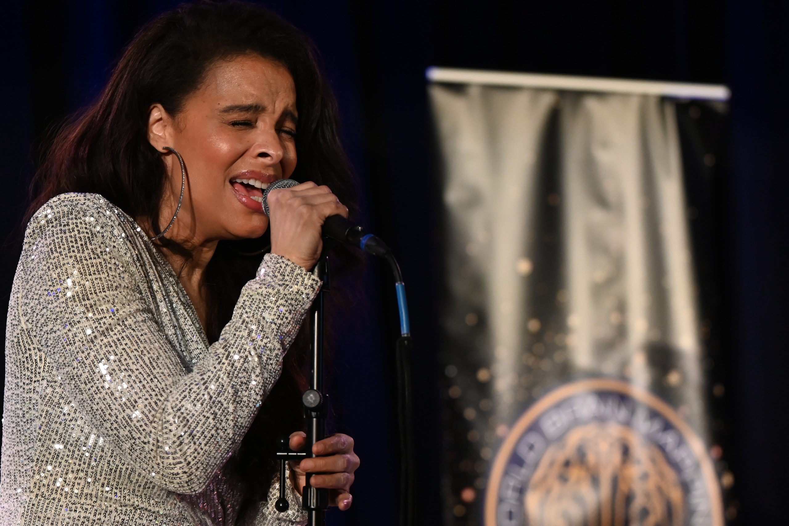 Antonique Smith performing on stage