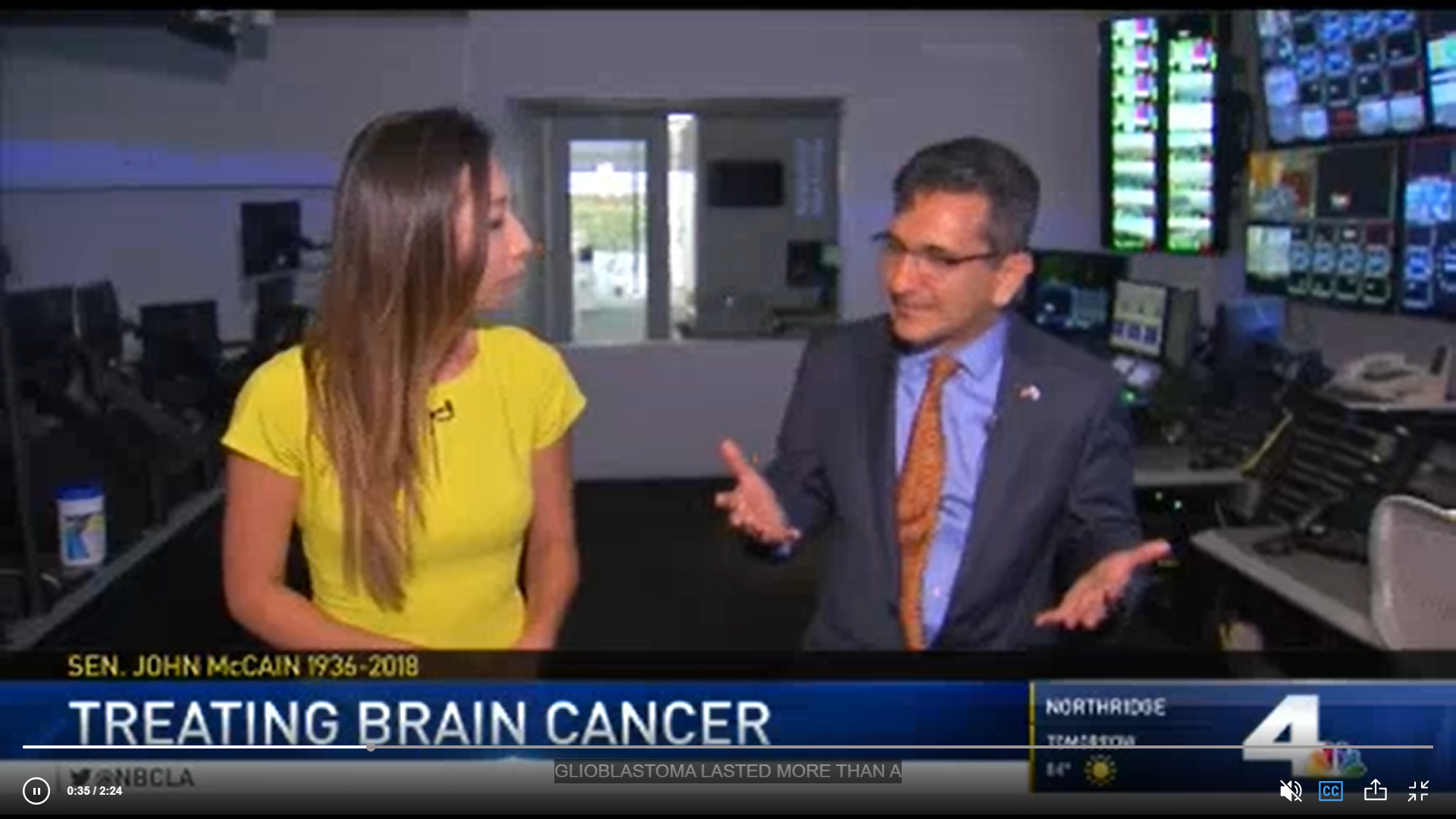 NBC Los Angeles brain cancer news segment